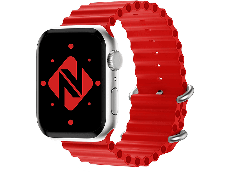 NALIA Smartwatch Sport-Armband Ocean, Ersatzarmband, Apple, Apple Watch 38mm/40mm/41mm, Rot