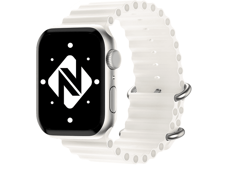 NALIA Smartwatch Sport-Armband Ocean, Ersatzarmband, Apple, Apple Watch 38mm/40mm/41mm, Weiß