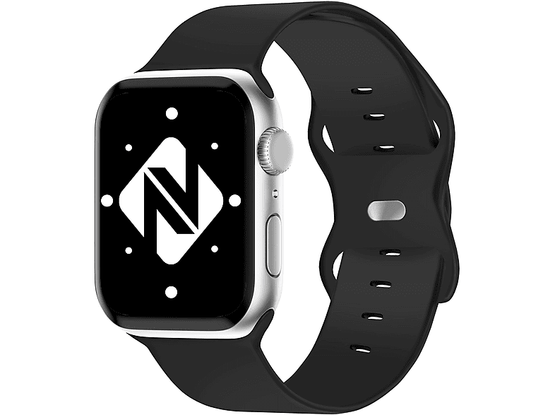 Apple, NALIA Apple Armband, Ersatzarmband, 38mm/40mm/41mm, Smartwatch Schwarz Watch Silikon