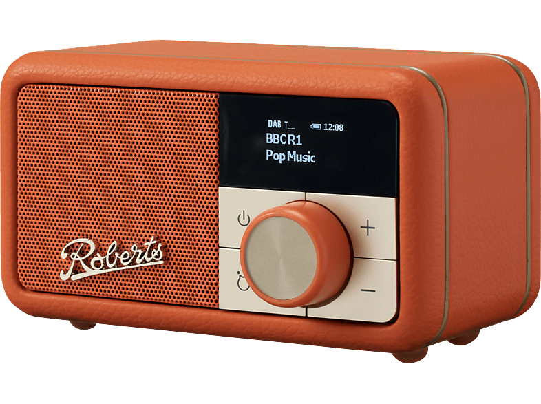 ROBERTS RADIO Revival Petite tragbares mit integriertem Digitalradio, / DAB+ und Akku orange pop | Bluetooth Orange FM Radio DAB+, 