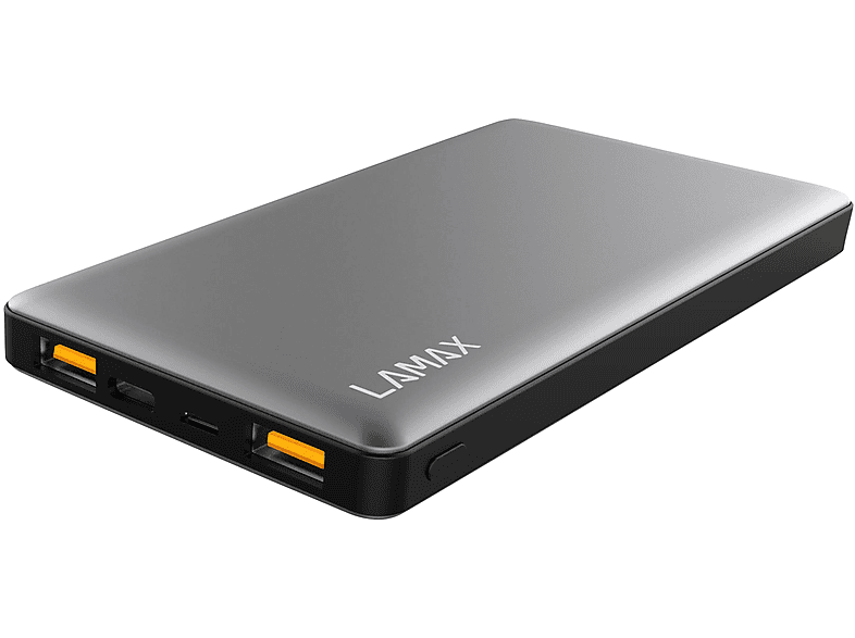 LAMAX 10 000 mAh Quick Charge Powerbank 10 000 mAh Aluminium Grau SATURN