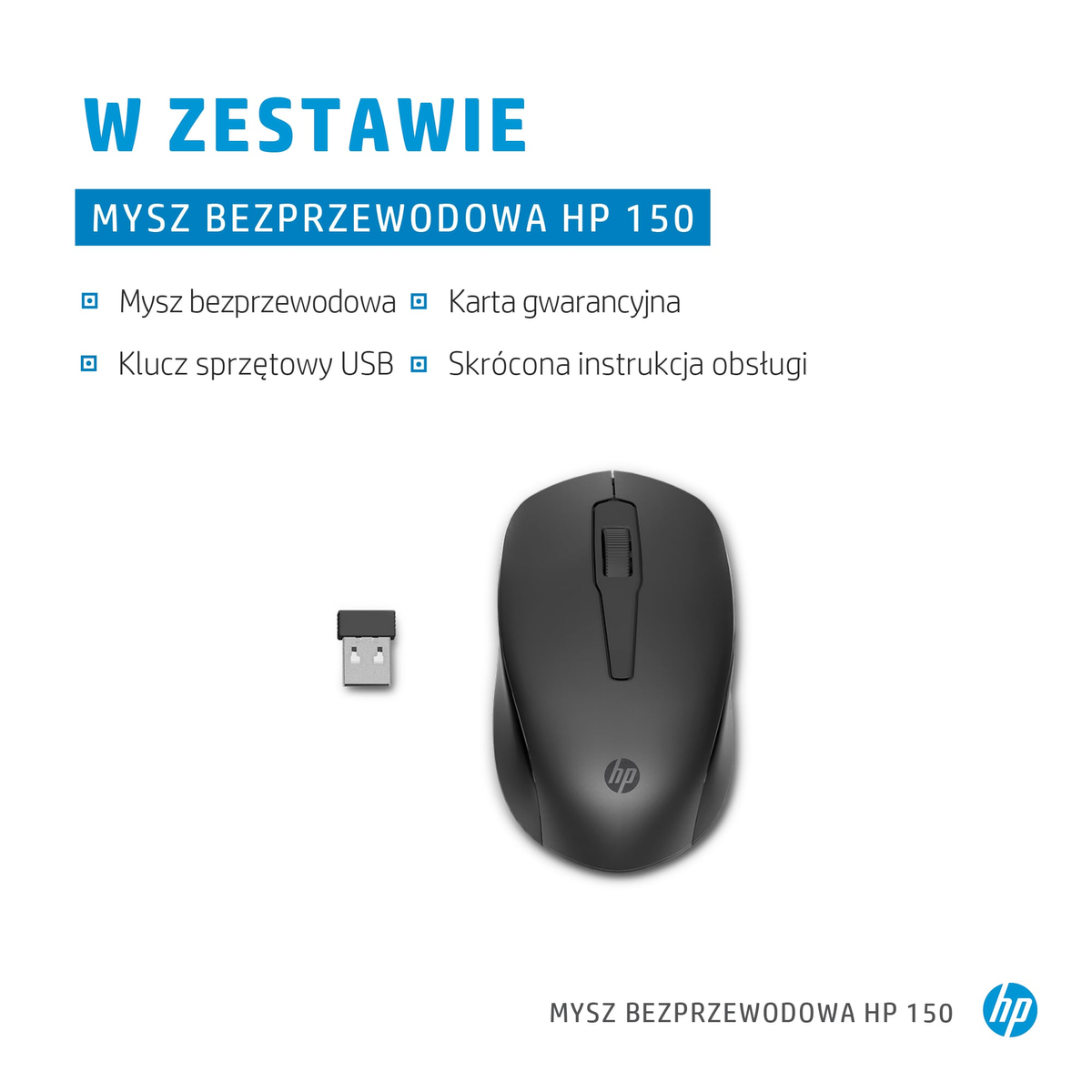 Myszka bezprzewodowa HP 150 Wireless Mouse Czarny