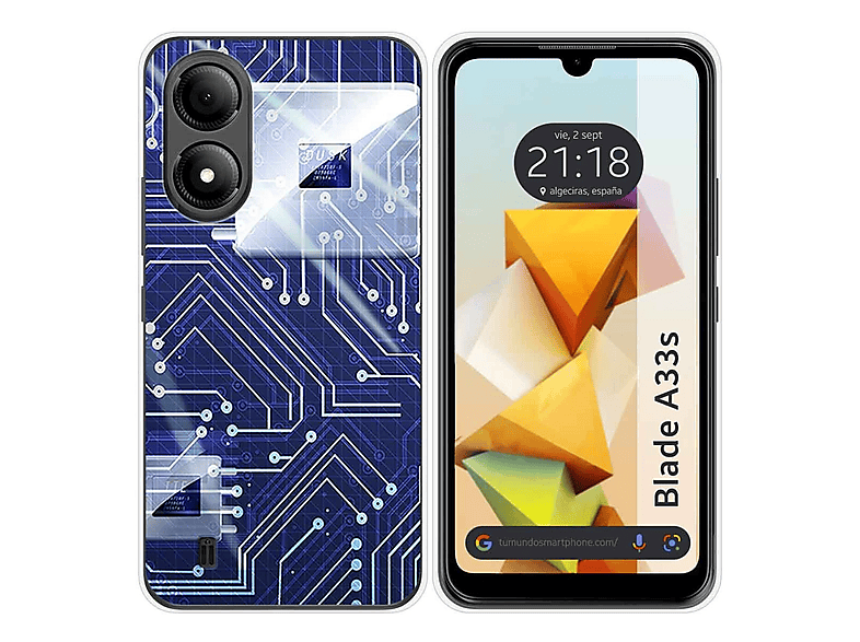 Cover ZTE Blade A33s Con Vetro Temperato Incluso – Custodia Antiurdo Nera + Pellicola Protettiva – Supporto Rotante A 360° - 2
