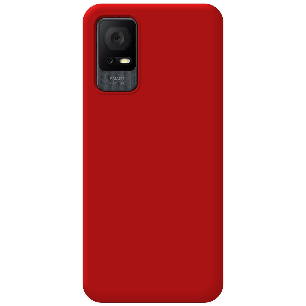 Custodia per telefono rossa con una fotocamera e le parole "SMART CAMERA".