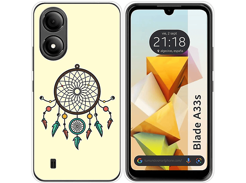 Cover E Vetro Temperato Per ZTE Blade A33s | Custodia Antiurdo Nera Con Staffa Girevole 360° + Pellicola Protettiva 9H