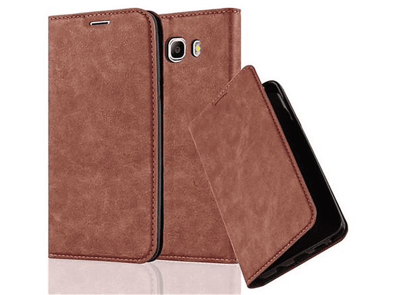 CADORABO Book Hülle Invisible Magnet, Bookcover, Samsung, Galaxy J7 2016, CAPPUCCINO BRAUN