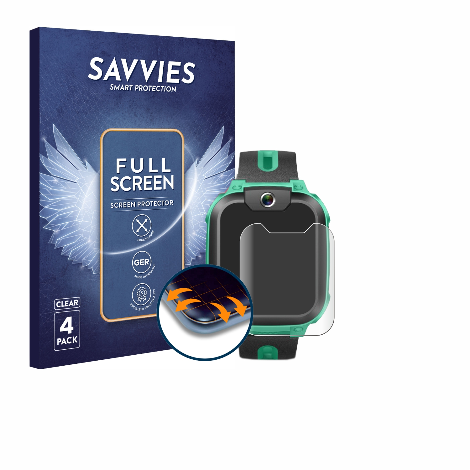 Schutzfolie(für Watch SAVVIES Phone Imoo 4x 3D Z1) Curved Flex Full-Cover