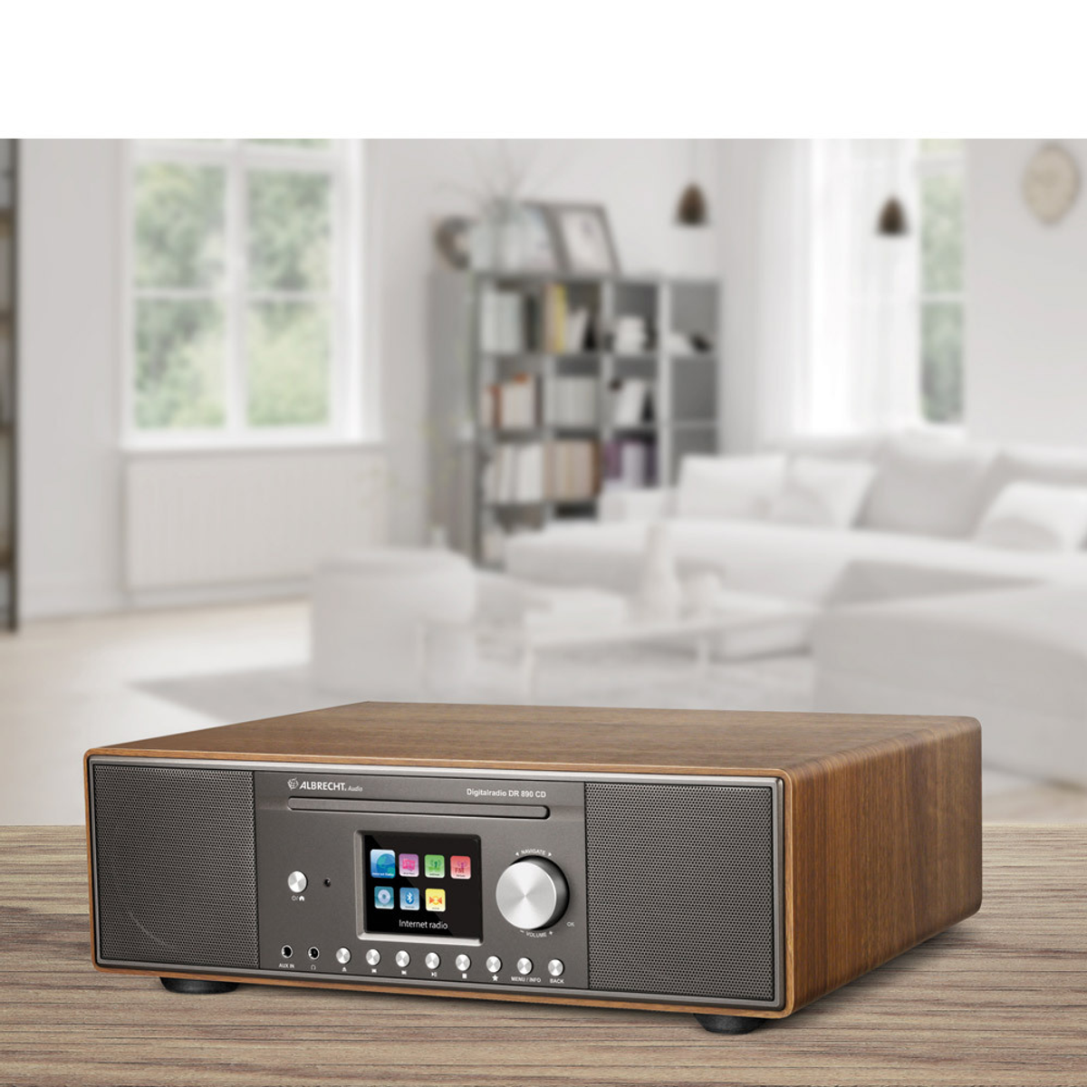 ALBRECHT DR 890 CD WALNUSS Walnuss FM, Bluetooth, Internet Internetradio, DAB+, Radio