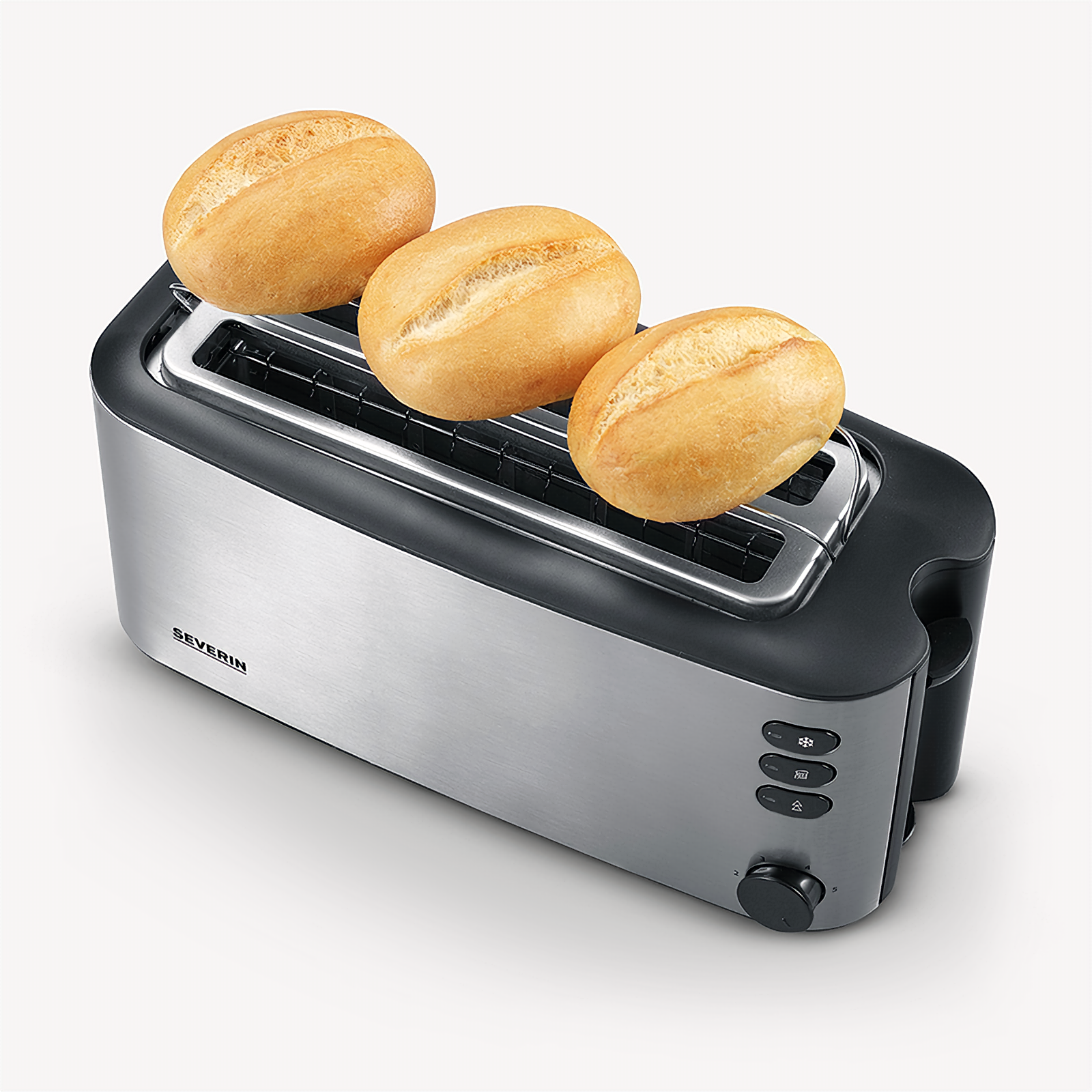 Watt, (1400 Edelstahl 2,0) Toaster 2509 SEVERIN AT Schlitze: