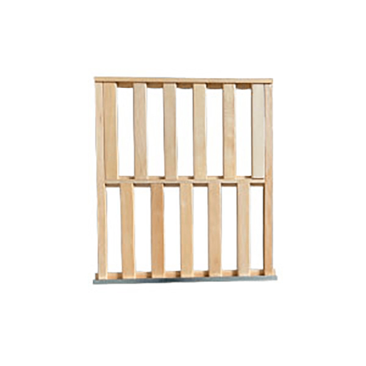 Estructura de cama de madera con listones.