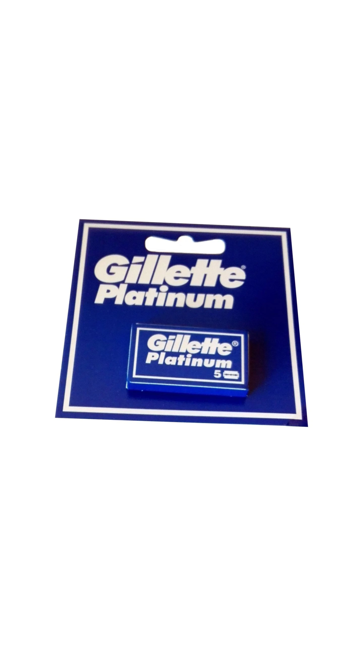 Hoja de afeitar Gillette Platinum en embalaje.