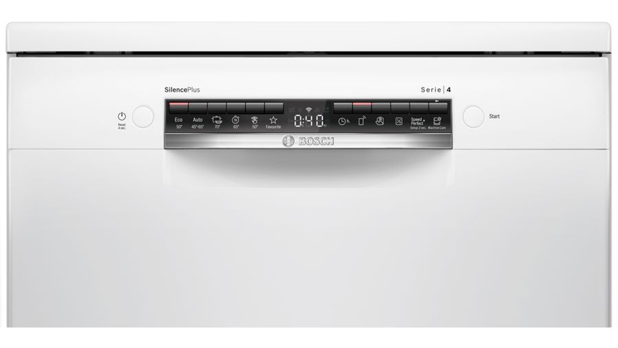 Lavastoviglie Libera installazione BOSCH Serie 4 SMS4EMW06E, Programmi 6, Dimensioni: L 600 mm, A 845 mm, P 600 mm, Rumorosità 42 dB(A), Consumo di acqua 9,0 l, Bianco, Classe B