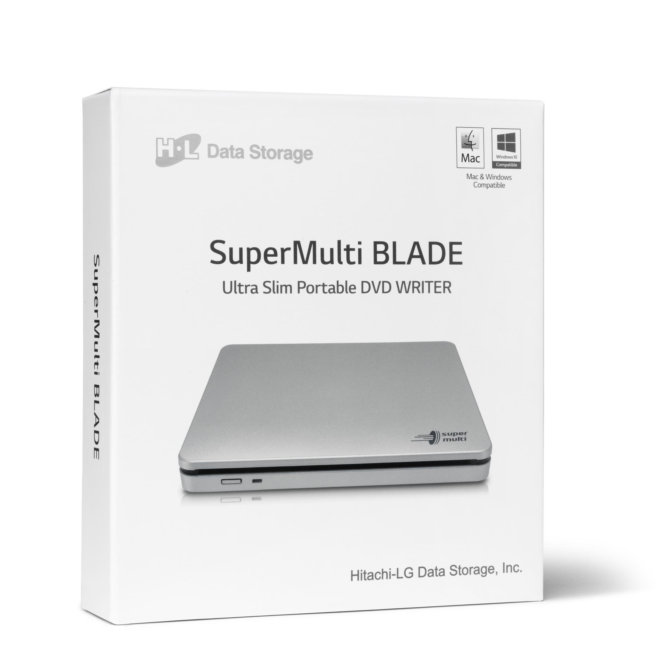 Caja blanca con texto 'SuperMulti BLADE' e imagen de grabadora DVD. La caja es blanca.