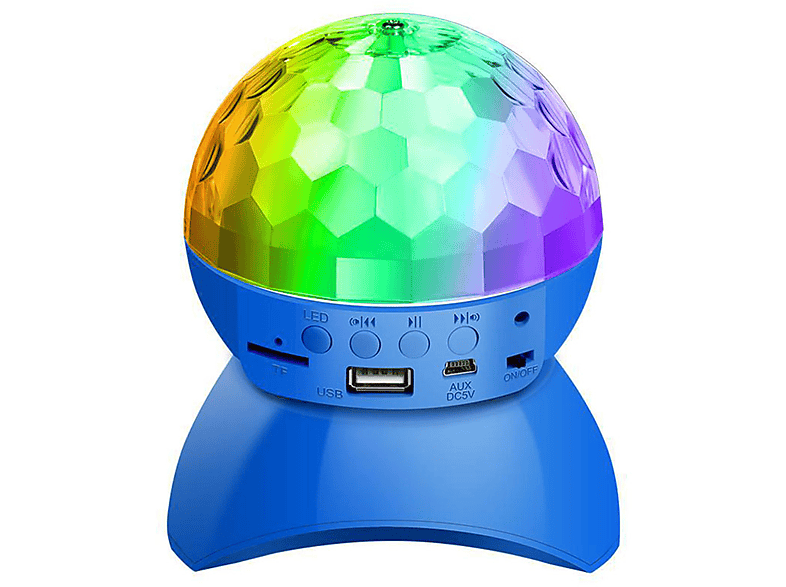 ENBAOXIN Kleiner Bluetooth-Lautsprecher mit Siebenfarblicht, KTV-Atmosphäre, Schockeffekt Bluetooth-Lautsprecher, Blau