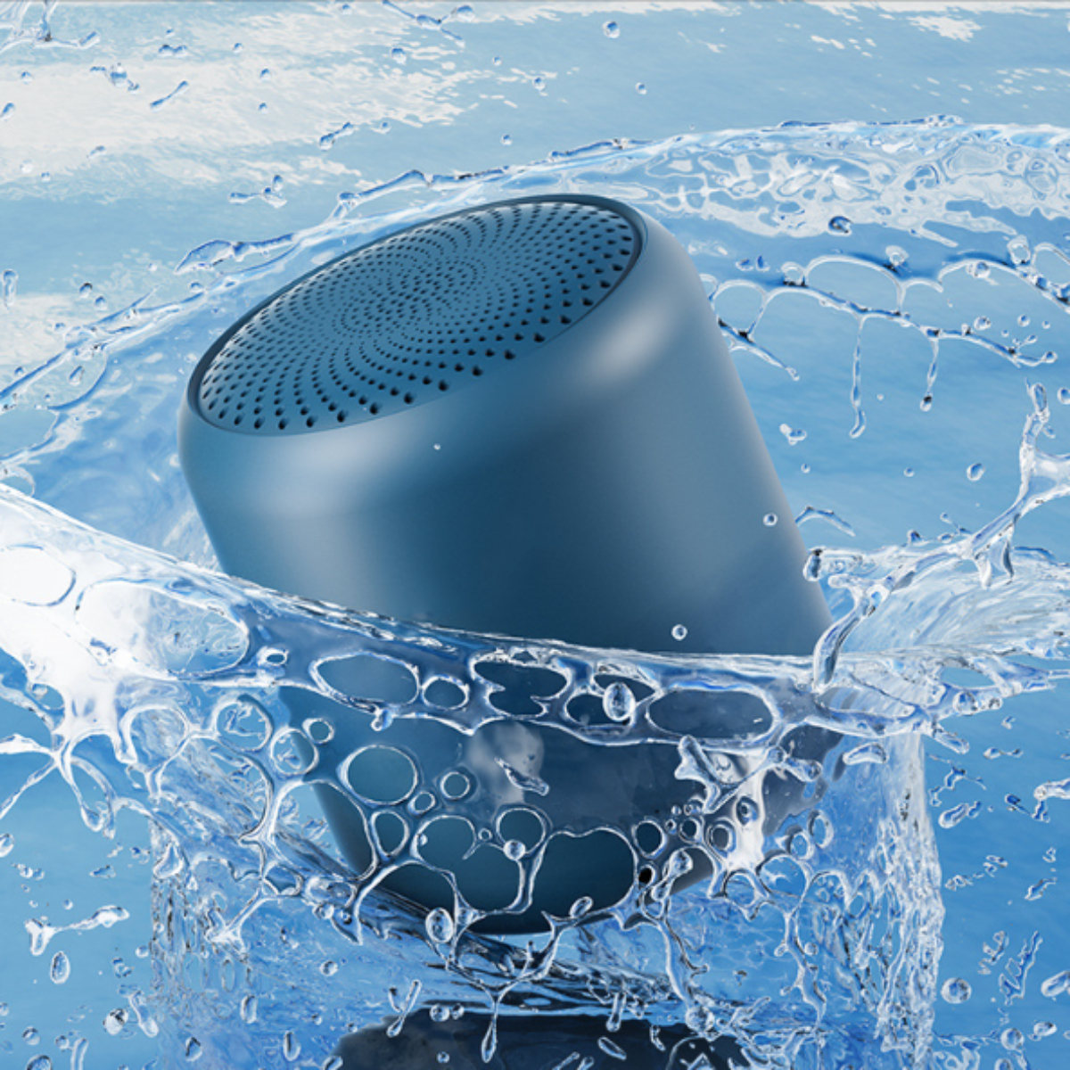 Wasserfest Große Subwoofer, - Lanyard-Design Bluetooth-Lautsprecher Tragen Starker einfaches Blau, für BYTELIKE Bluetooth-Lautsprecher, Lautstärke,