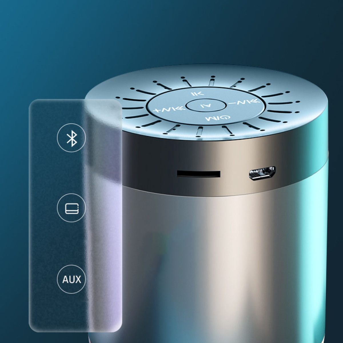 ENBAOXIN Bluetooth-Lautsprecher, Kompakte Kabelloser und Bluetooth-Lautsprecher Sprachsteuerung Smart Tragbare Schwarz AI,