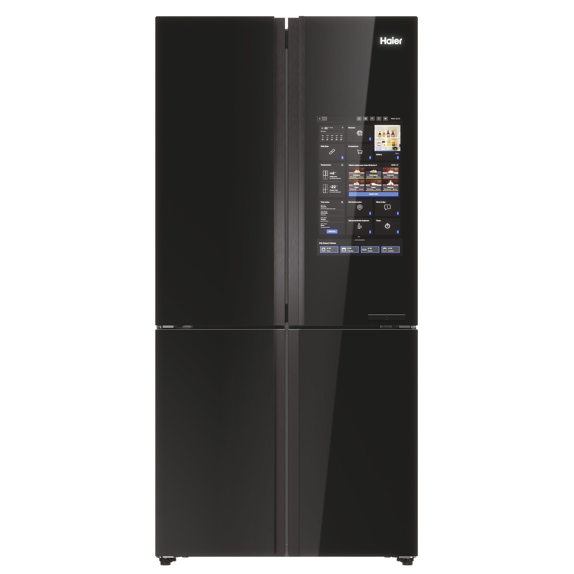 cm 190 schwarz) (F, HAIER HCW9919FSGB Kühl-/Gefrierkombination hoch,