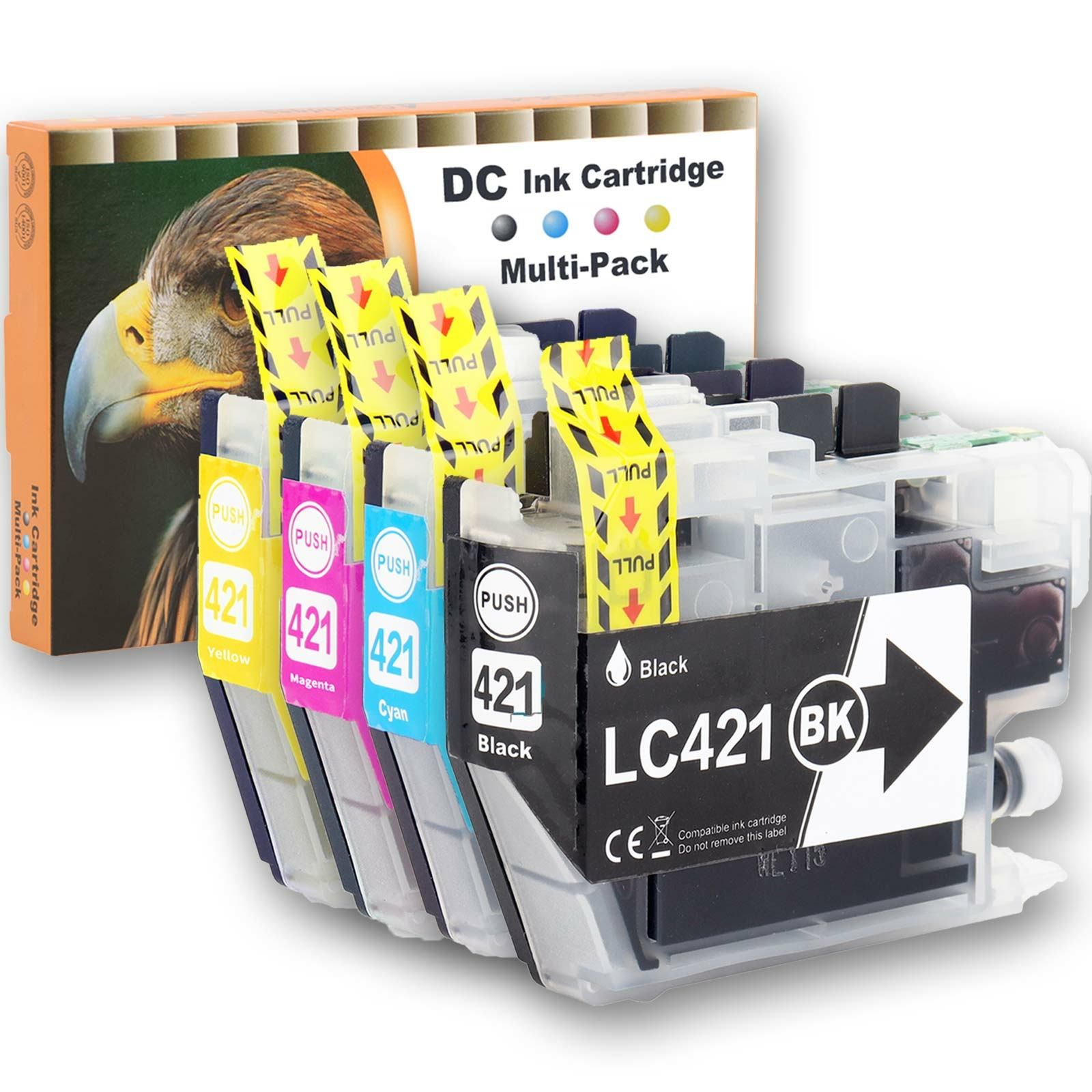 Cartucho Tinta Negro 421 XL Reemplazo Cartucho Tinta Para Brother DCP-J1050DW MFC-J1010DW DCP-J1140DW Salida Tinta Suave,B