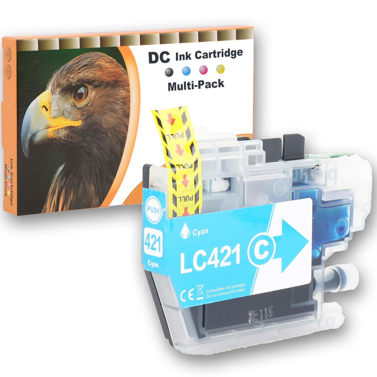 GIGAO LC-421 Tinte Patrone LC-421C LC421C Druckerpatrone Brother kompatibel Cyan (LC-421C  LC421C)