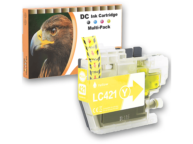 GIGAO Kompatibel Brother LC-421 Y Yellow Gelb Druckerpatrone für 200 Seiten von Gigao Tinte Patrone Gelb (LC-421)