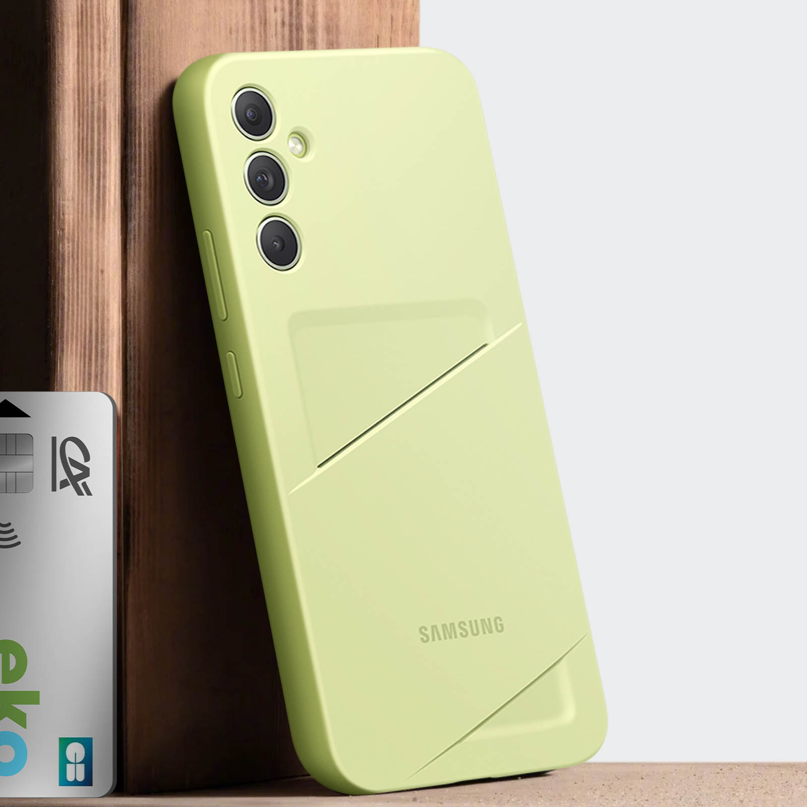SAMSUNG Galaxy A34 Fall - Backcover, Samsung, Galaxy Fall Card Kalk, - A34, Slot Grün