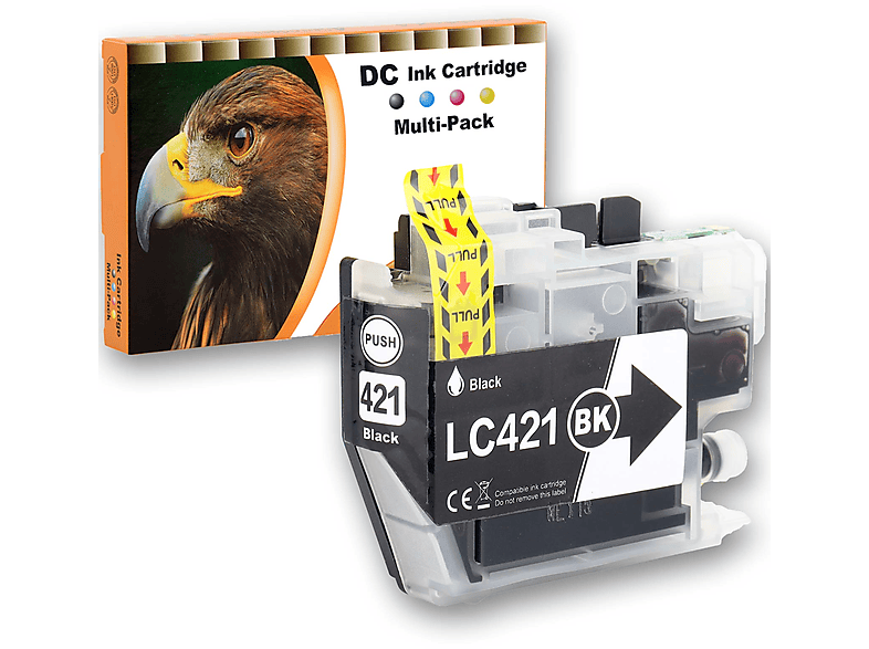 Brother für LC-421 Tinte BK Seiten 200 Schwarz von Patrone Gigao GIGAO Schwarz Druckerpatrone (LC-421) Kompatibel Black