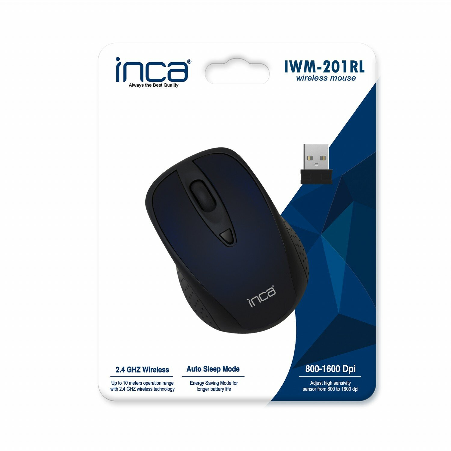 INCA IWM-201R-L 1600 DPI Computermaus, Blau