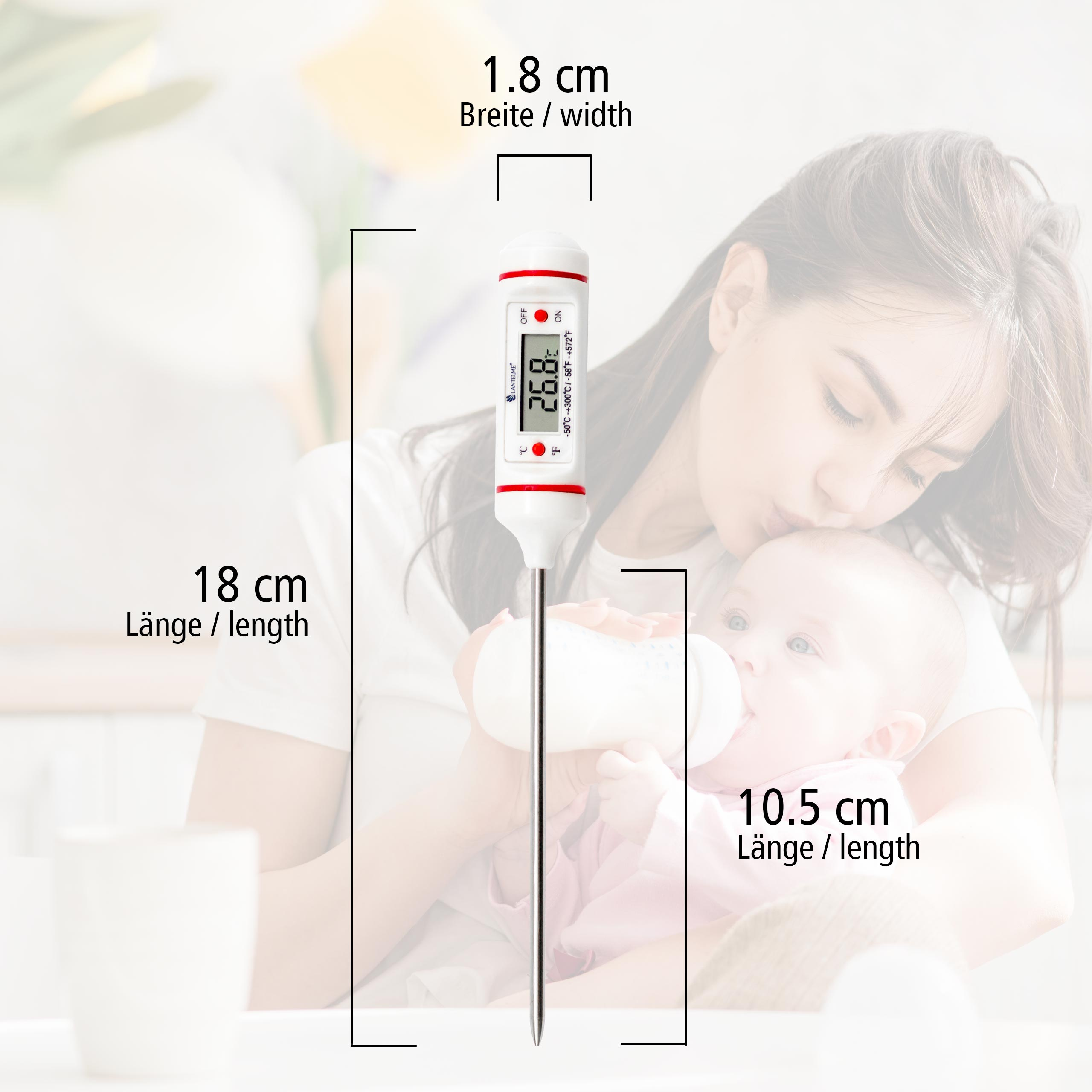 LANTELME Digitales Babykostwärmer Weiß für Babyflaschenthermometer