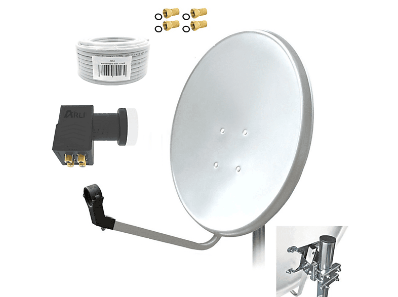 PremumX Campng Satellten-Komplettanlage 60cm LNB Sat-Fnder Kabel