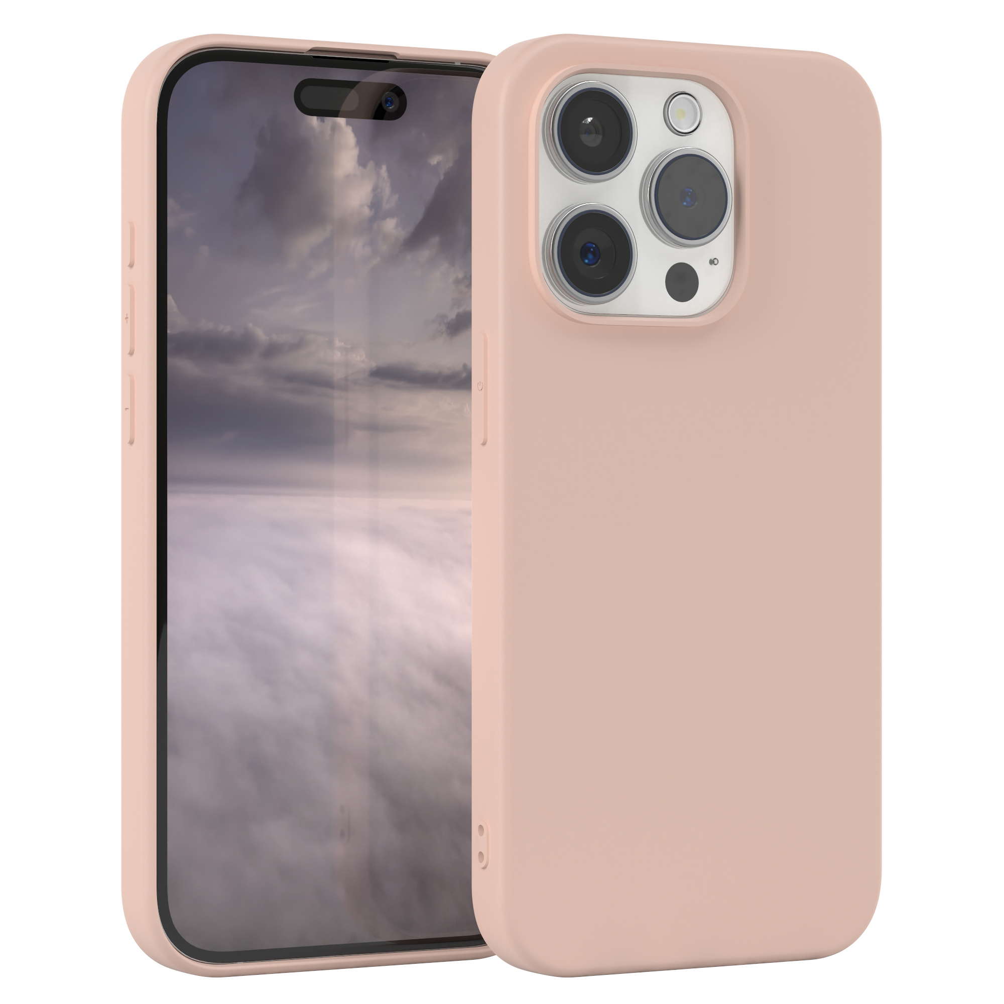 EAZY CASE TPU Silikon Apple, / Backcover, Altrosa Matt, Pro, Handycase 15 Rosa iPhone