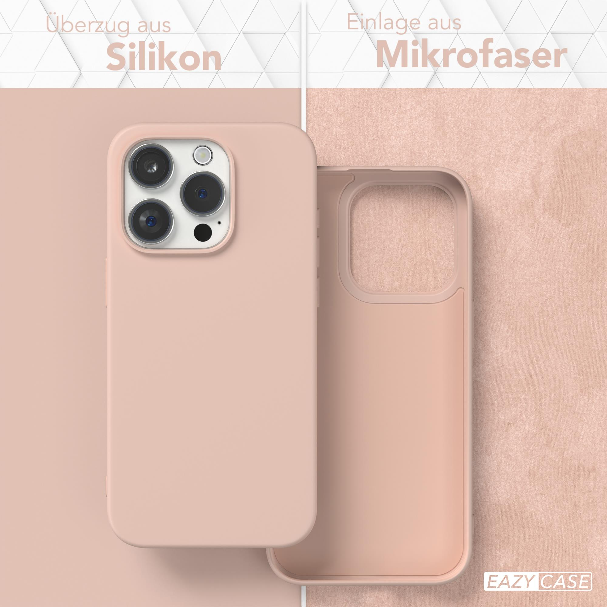 Eine hellrosa Handyhülle mit Silikonhülle und Mikrofaser im Inneren wird angezeigt.