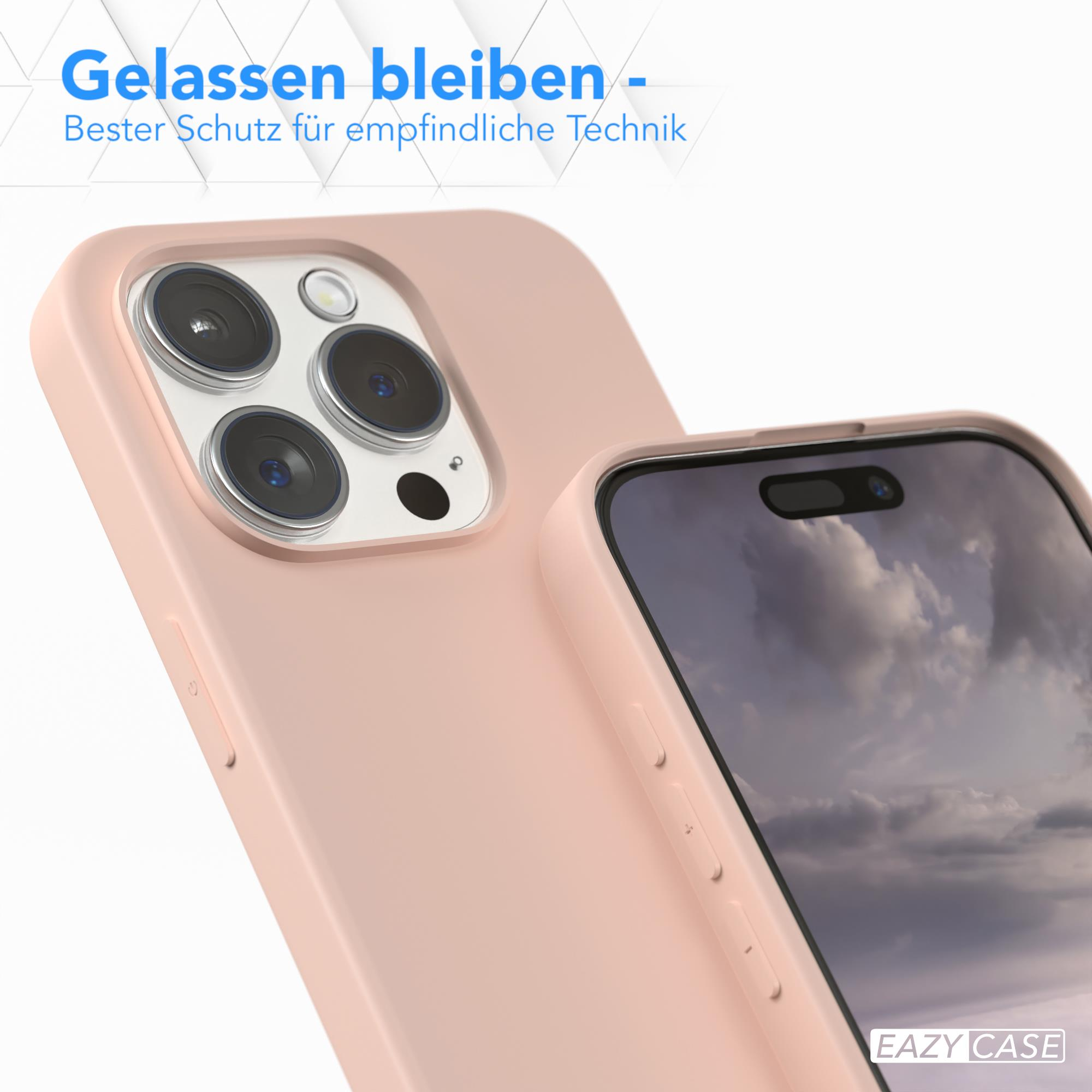 Nahaufnahme einer rosa Handyhülle, die ein Handy mit sichtbaren Kameras schützt.