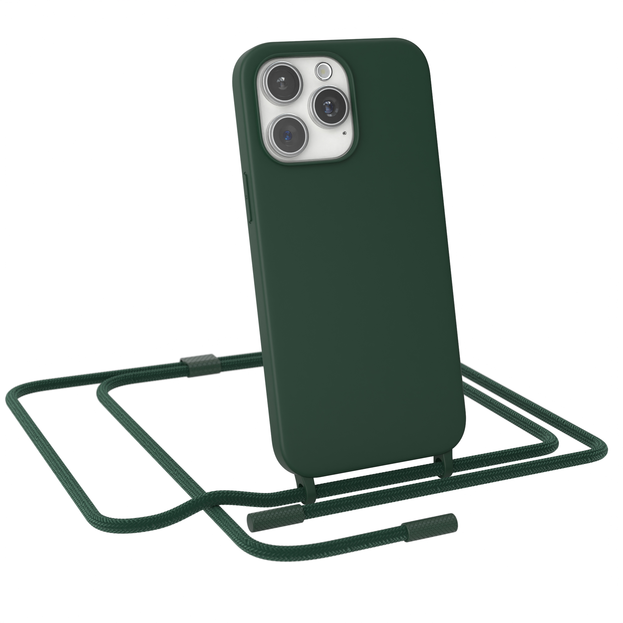 CASE Apple, / Runde Grün Piniengrün Pro Max, Umhängetasche, EAZY Full Color, 15 Dunkel Handykette iPhone