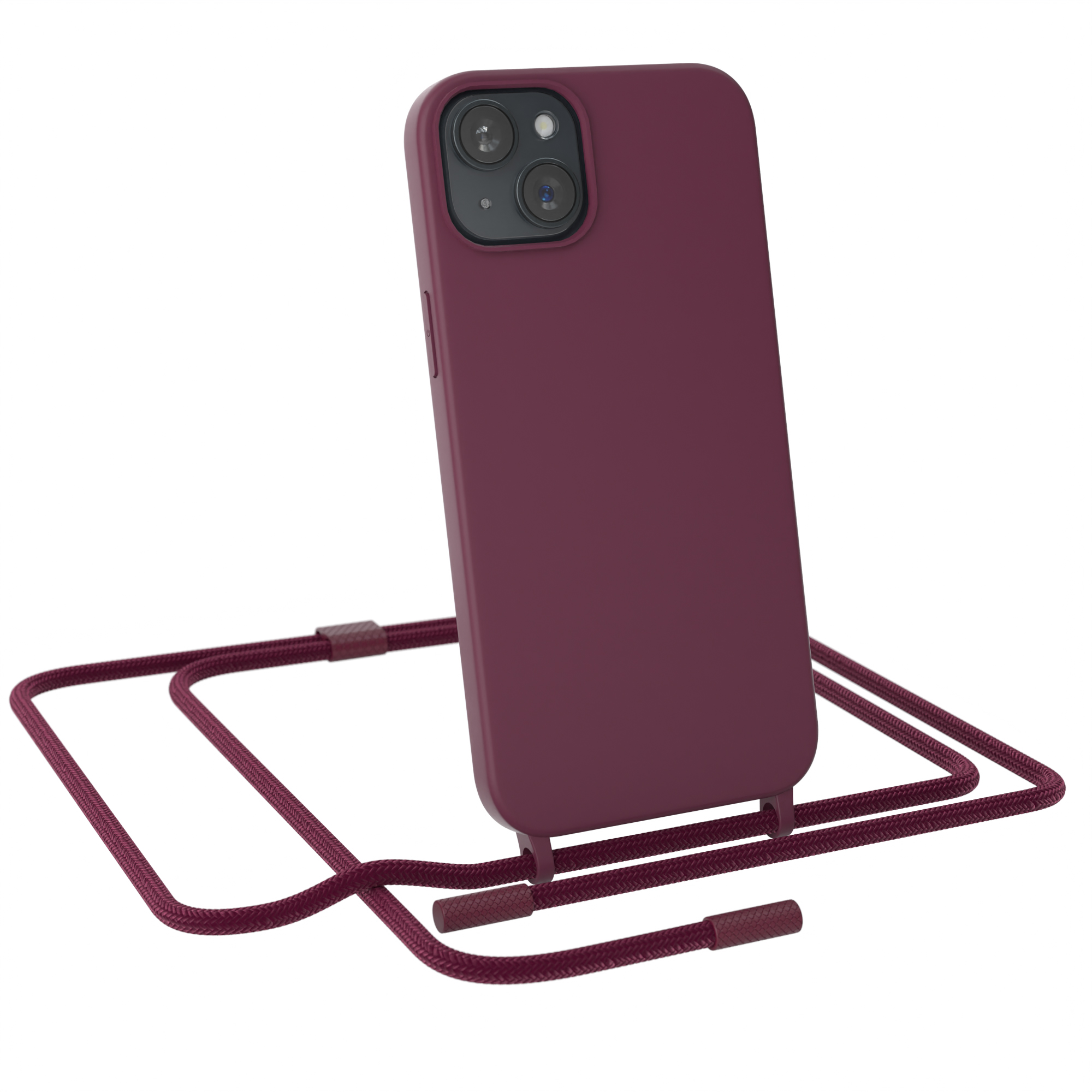 Burgundy Color, Umhängetasche, Rot Runde CASE Beere / Plus, EAZY 15 Full iPhone Handykette Apple,