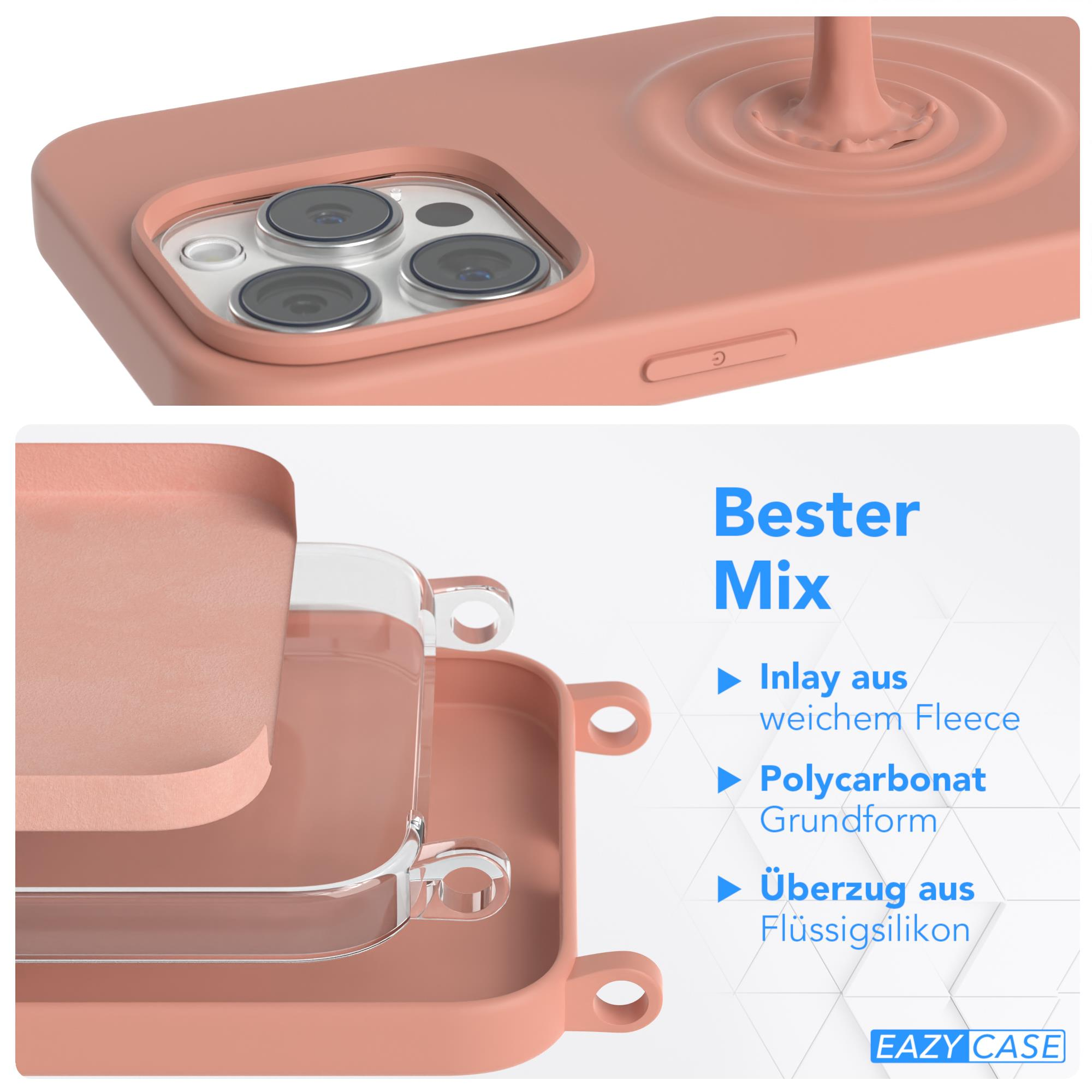 EAZY Color, / Umhängetasche, Full Pro, Runde Handykette 15 Altrosa Coral iPhone Apple, CASE
