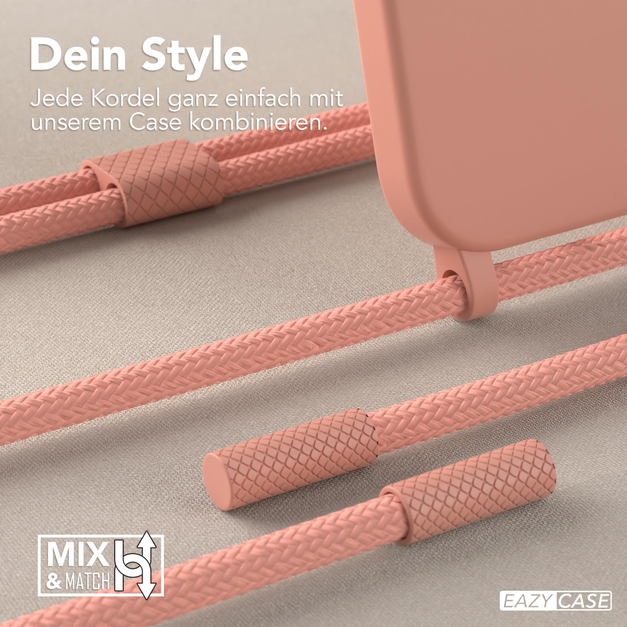 Nahaufnahme einer rosa Handyhülle und eines rosa Seils. Text: Dein Style.
