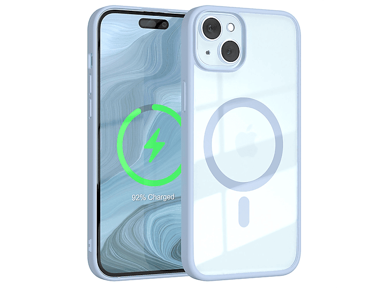 EAZY CASE Clear Cover mit MagSafe, Bumper, Apple, iPhone 15 Plus, Hellblau