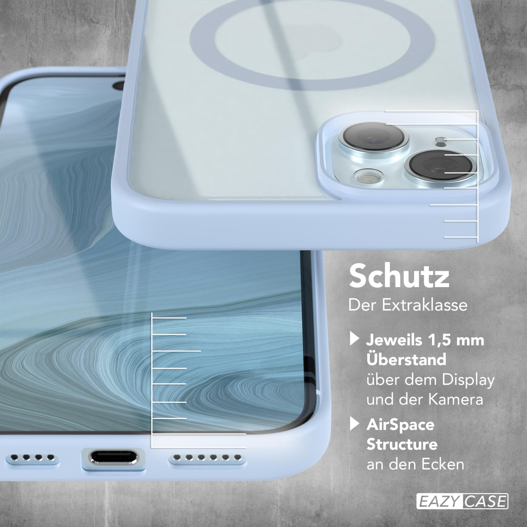 EAZY CASE Clear Cover mit 15 MagSafe, Plus, Hellblau Apple, Bumper, iPhone