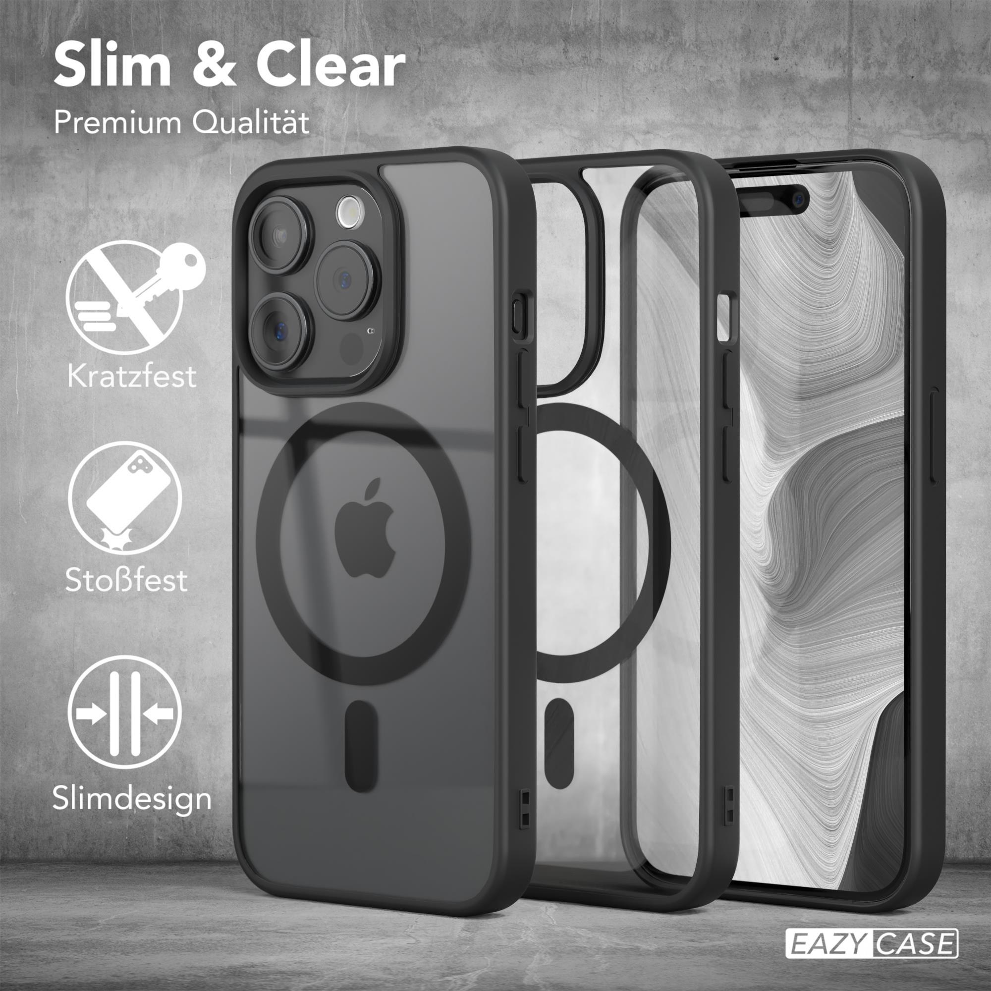 EAZY CASE Clear Bumper, Apple, MagSafe, 15 Cover mit iPhone Pro, Schwarz