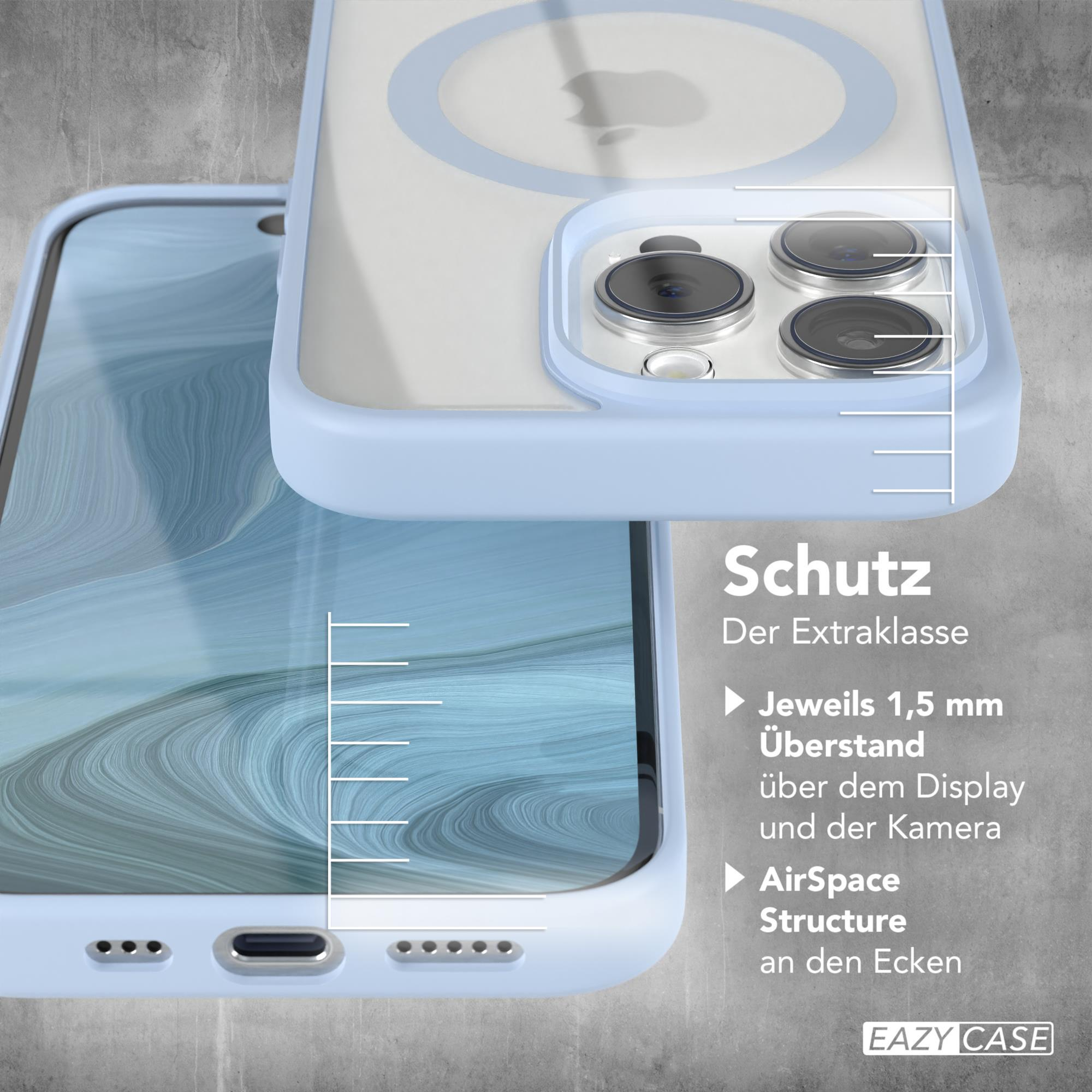 Handyhülle auf einem Telefon mit Text. Die Hülle ist blau. Der Text behandelt den Schutz.