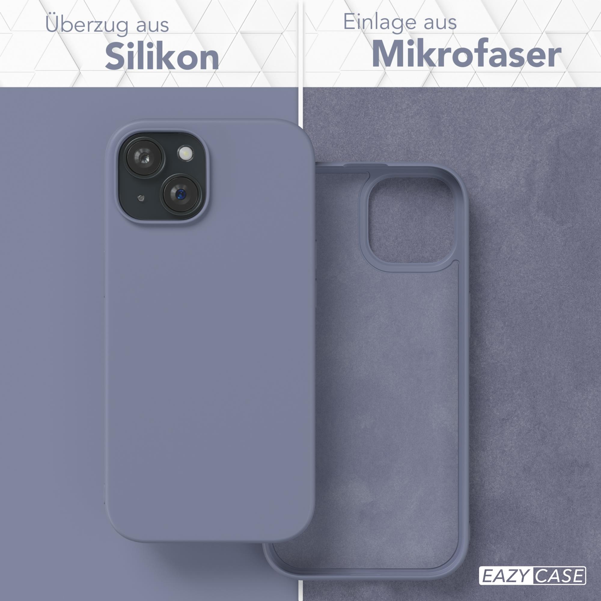 Eine Handyhülle mit blauem Design, Innen- und Außenteile getrennt.