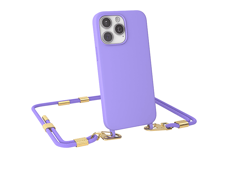 EAZY CASE Karabiner, Runde Lila Max, Helllila iPhone mit Pro Apple, Handykette / 15 Umhängetasche