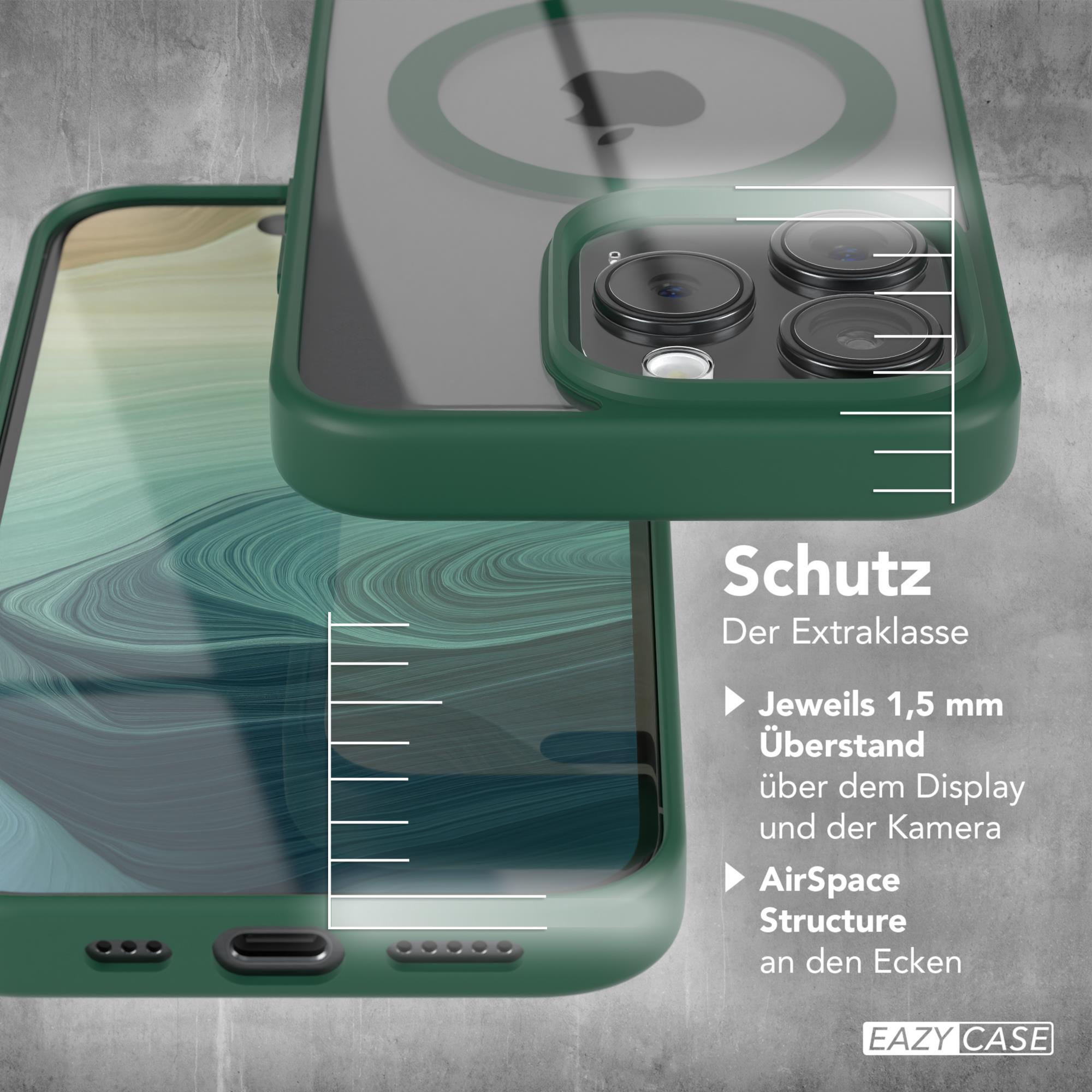 Grüne Handyhülle mit Telefon, zeigt einen grünen Hintergrund.