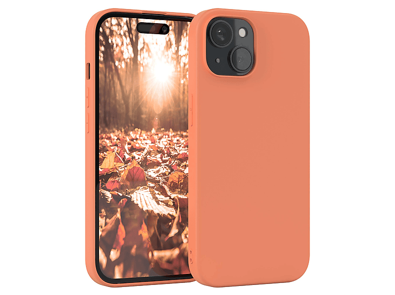 EAZY CASE TPU Silikon Handycase Apple, 15, iPhone Backcover, Orange Matt