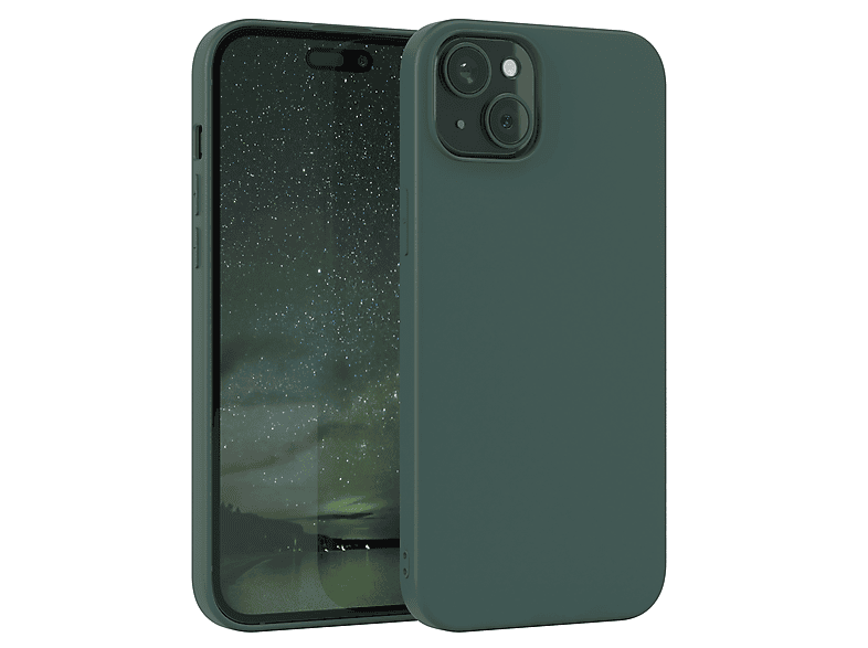 EAZY CASE TPU Silikon Handycase Backcover, 15 Matt, / Apple, Nachtgrün Grün iPhone Plus