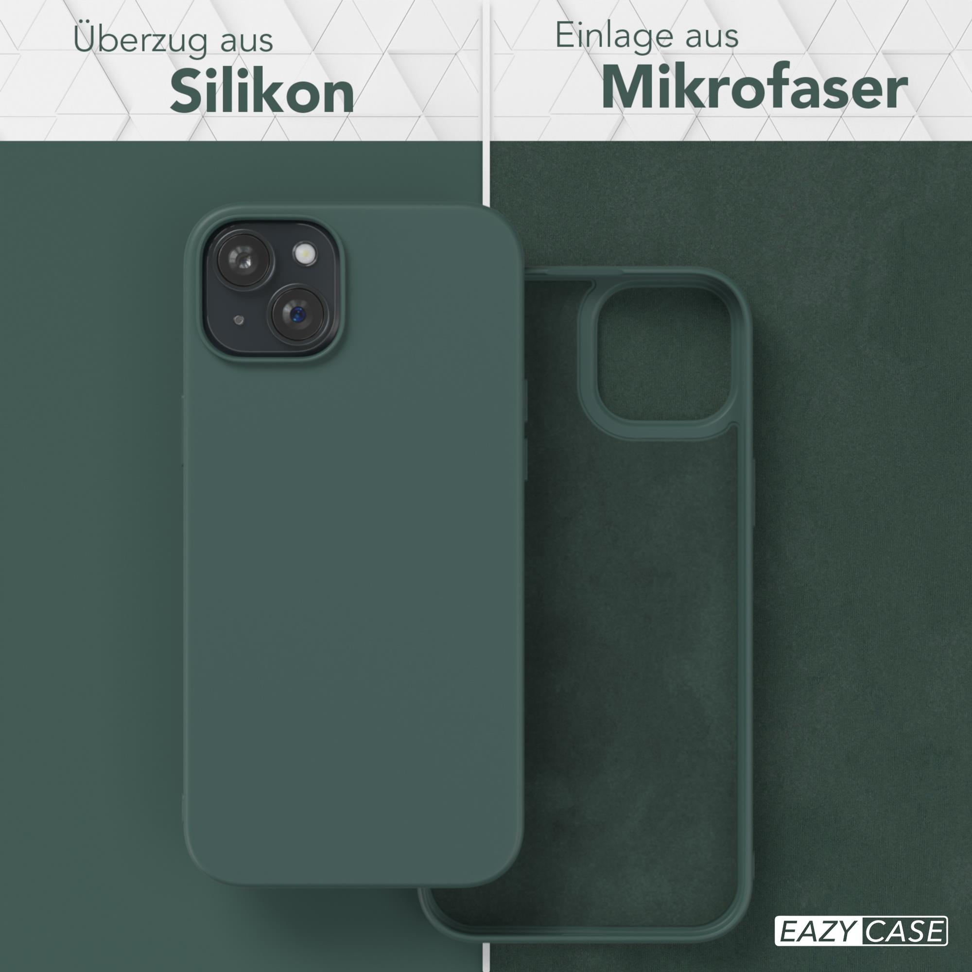 Grüne Handyhülle und eine zerlegte Handyhülle. Die Hülle hat ein Mikrofaser-Innenfutter.