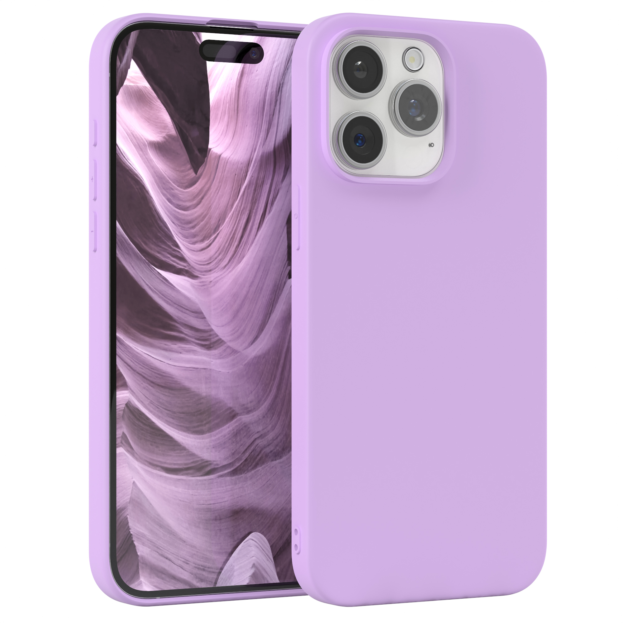 EAZY CASE Apple, Max, 15 Backcover, TPU Lavendel Matt, Lila iPhone Handycase Silikon Pro