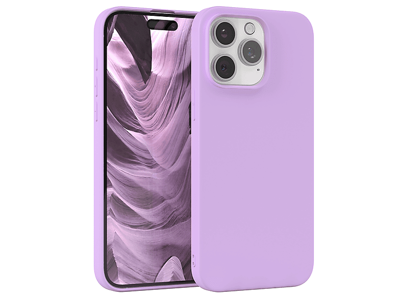 EAZY CASE TPU Silikon Handycase Pro Lavendel Max, iPhone 15 Matt, Backcover, Lila Apple