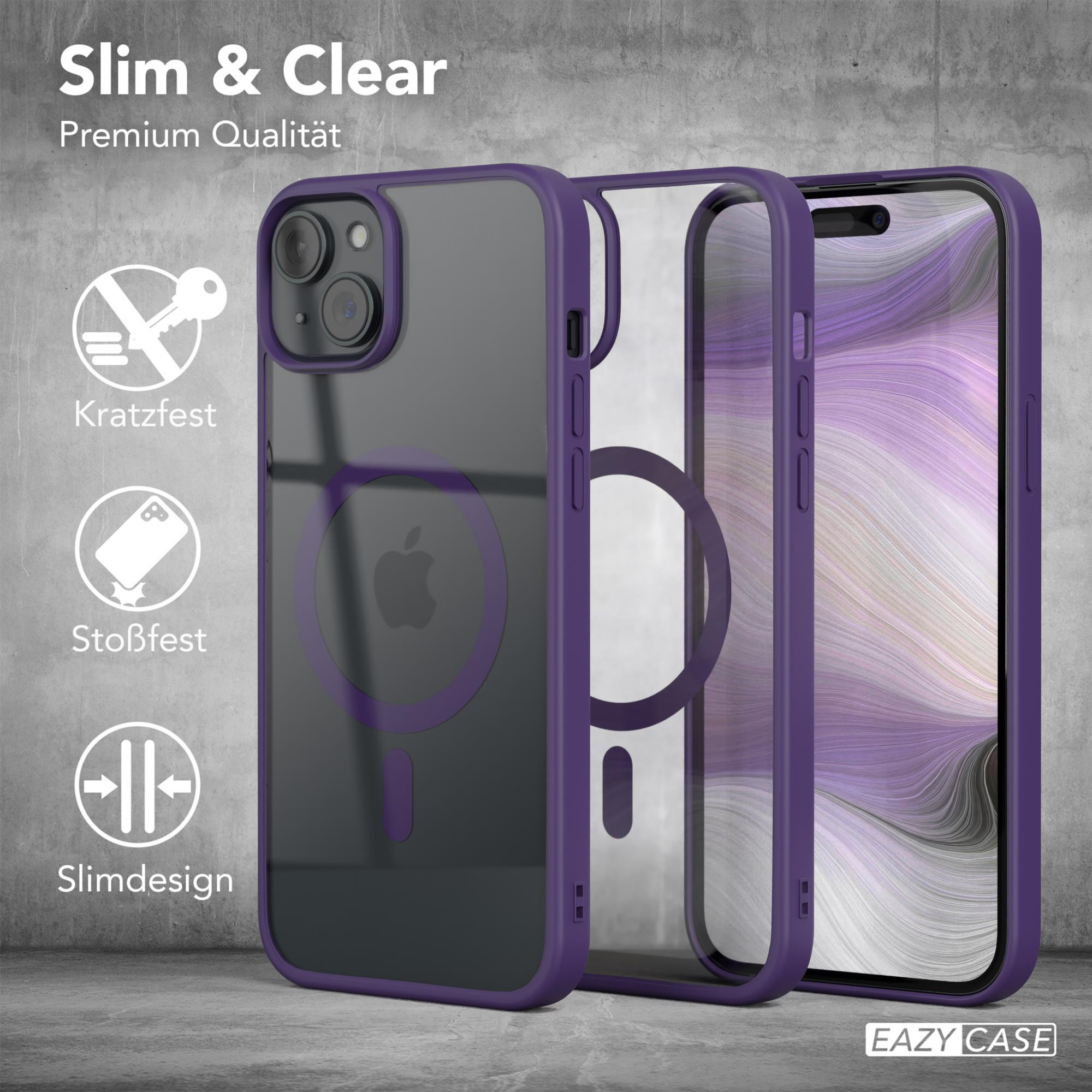 EAZY CASE Clear Cover Apple, Violett 15 Plus, mit MagSafe, Bumper, iPhone