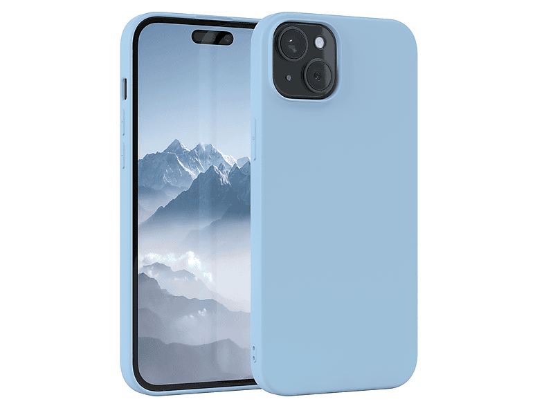 EAZY CASE TPU Silikon Handycase Matt, Backcover, Apple, iPhone 15 Plus, Hellblau